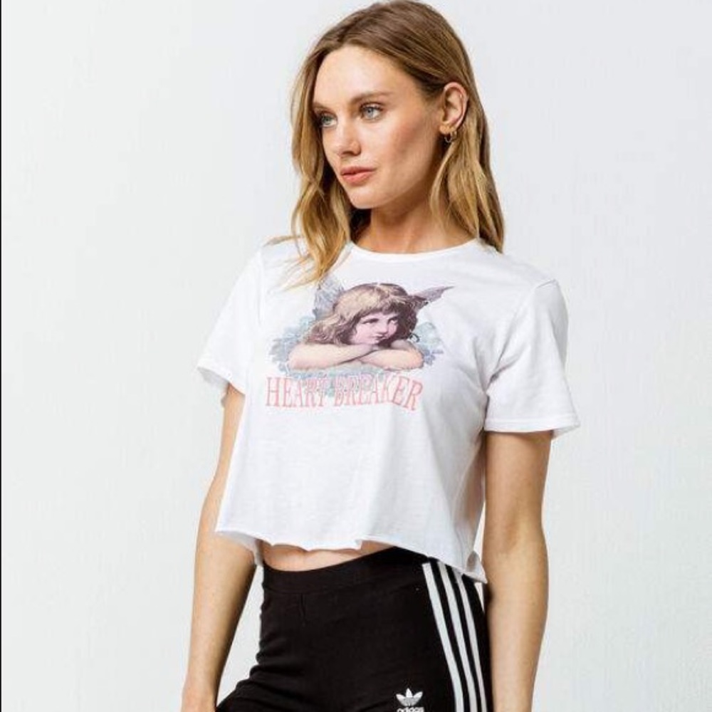 FULL TILT Heart Breaker Womens Crop Tee